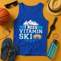 I Need Vitamin Ski Funny Skier Ski Instructor Gift Tank Top thumb 4