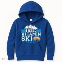 I Need Vitamin Ski Funny Skier Ski Instructor Gift Kids Hoodie thumb 0