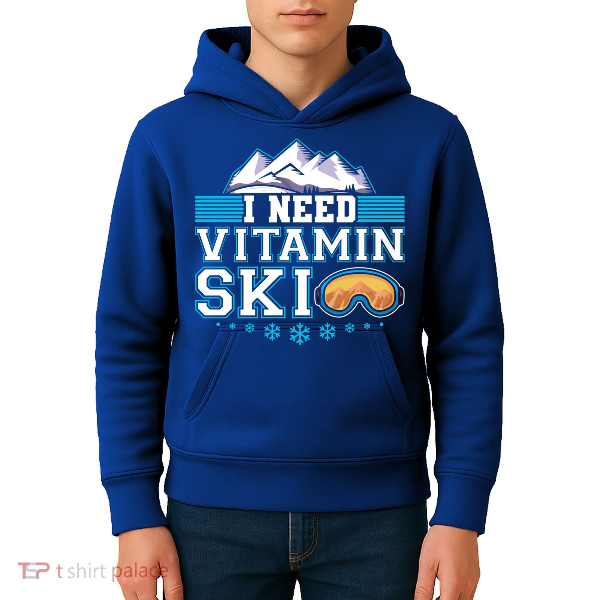 I Need Vitamin Ski Funny Skier Ski Instructor Gift Kids Hoodie