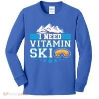 I Need Vitamin Ski Funny Skier Ski Instructor Gift Kids Long Sleeve Shirt thumb 0