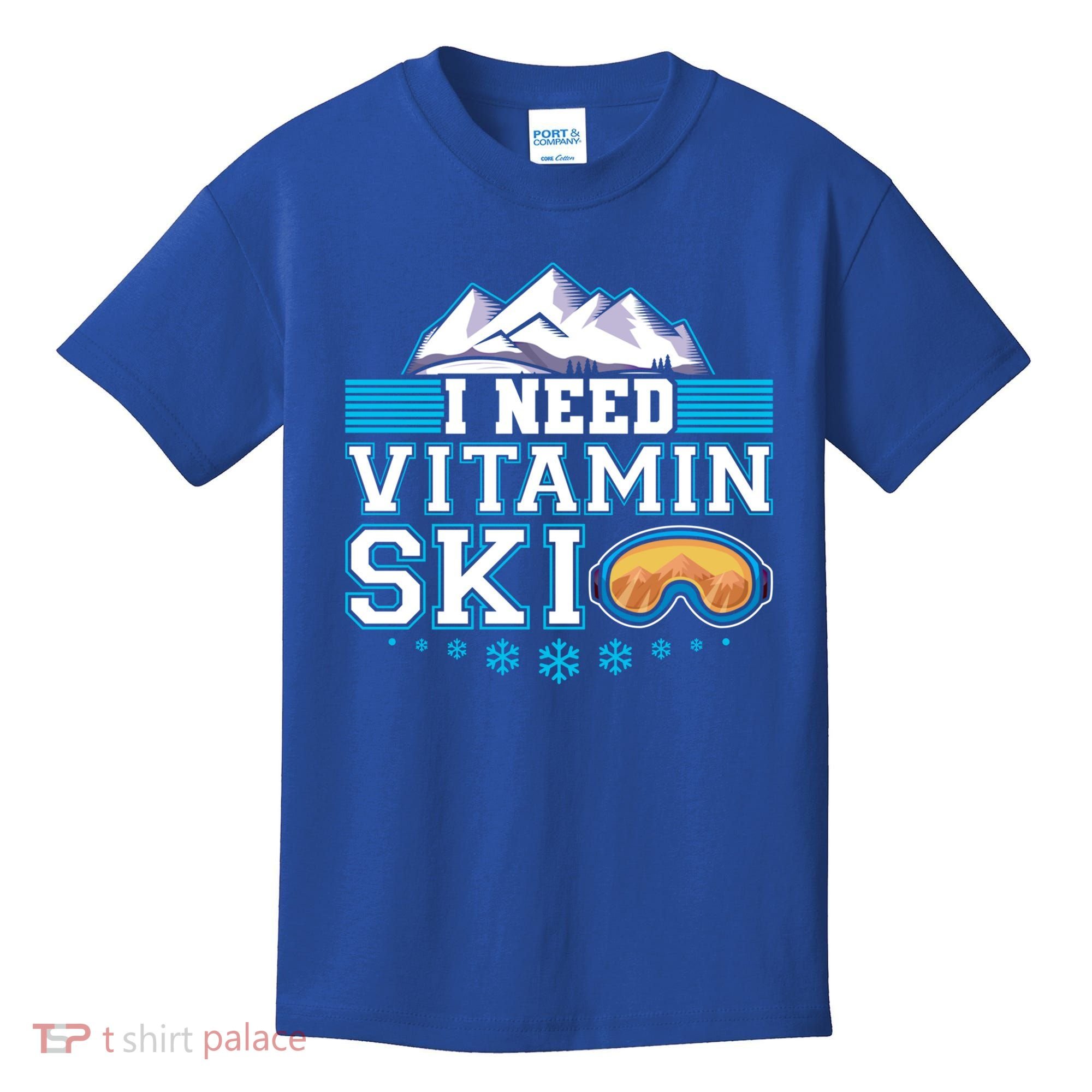 I Need Vitamin Ski Funny Skier Ski Instructor Gift Kids T-Shirt