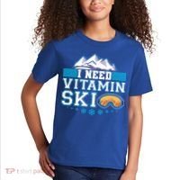 I Need Vitamin Ski Funny Skier Ski Instructor Gift Kids T-Shirt thumb 2