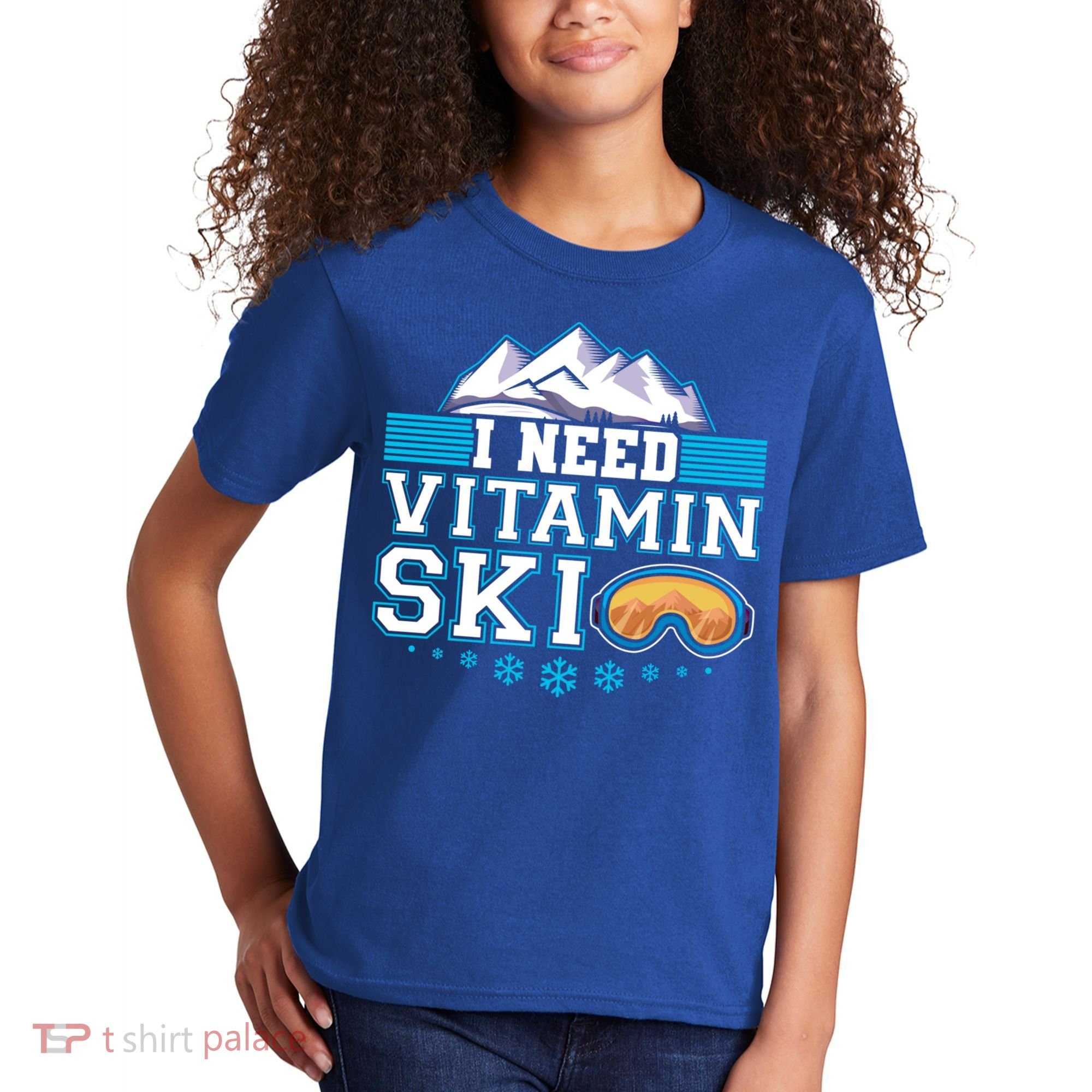 I Need Vitamin Ski Funny Skier Ski Instructor Gift Kids T-Shirt