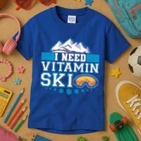 I Need Vitamin Ski Funny Skier Ski Instructor Gift Kids T-Shirt thumb 3
