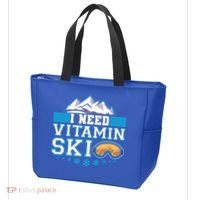 I Need Vitamin Ski Funny Skier Ski Instructor Gift Tote Bag thumb 3