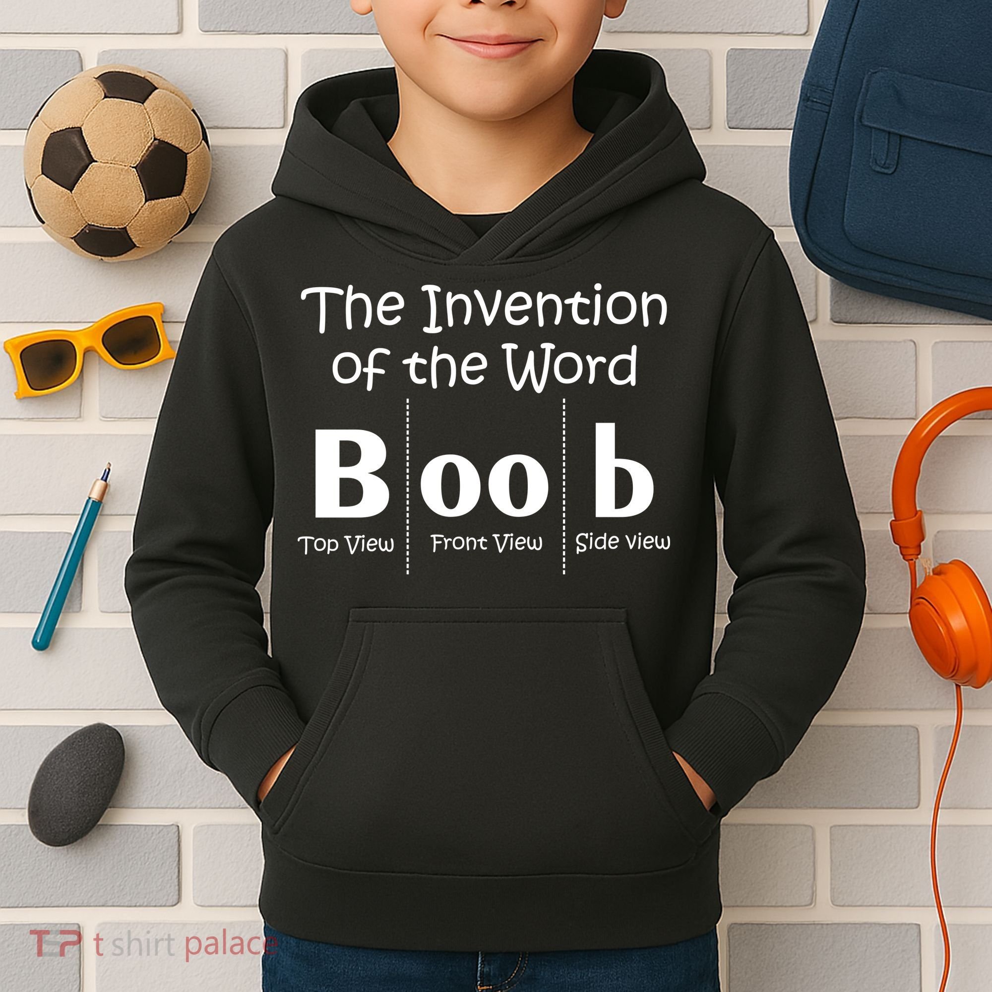 Invention Of The Word Boob Kids Hoodie