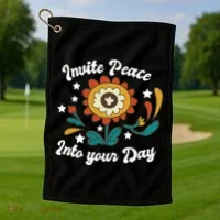 Invite Peace Into Your Day Golf Towel thumb 1