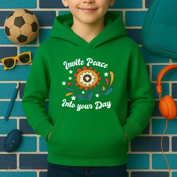 Invite Peace Into Your Day Kids Hoodie