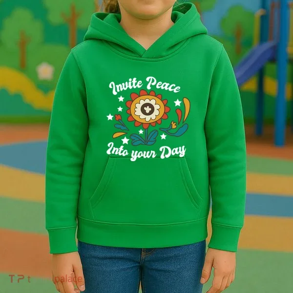 Invite Peace Into Your Day Kids Hoodie