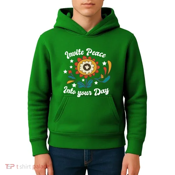 Invite Peace Into Your Day Kids Hoodie