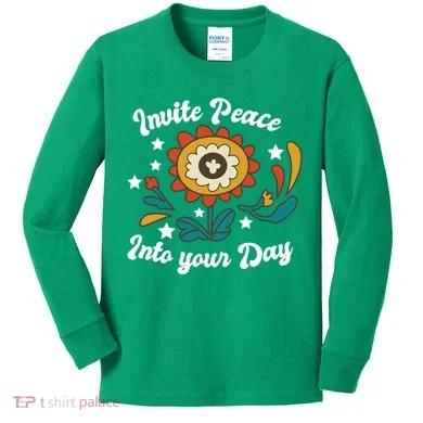 Invite Peace Into Your Day Kids Long Sleeve Shirt