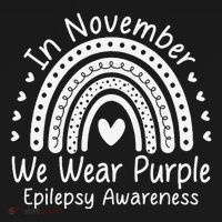 In November We Wear Purple Ribbon Warrior Epilepsy Awareness Gift Women's Hoodie thumb 2