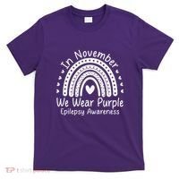 In November We Wear Purple Ribbon Warrior Epilepsy Awareness Gift T-Shirt thumb 0