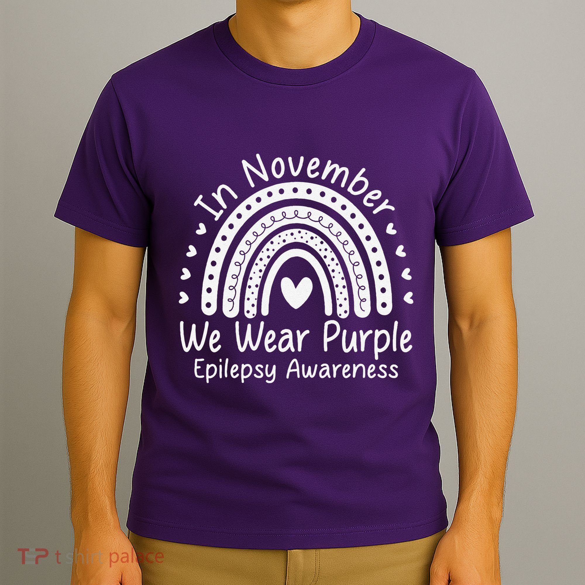 In November We Wear Purple Ribbon Warrior Epilepsy Awareness Gift T-Shirt