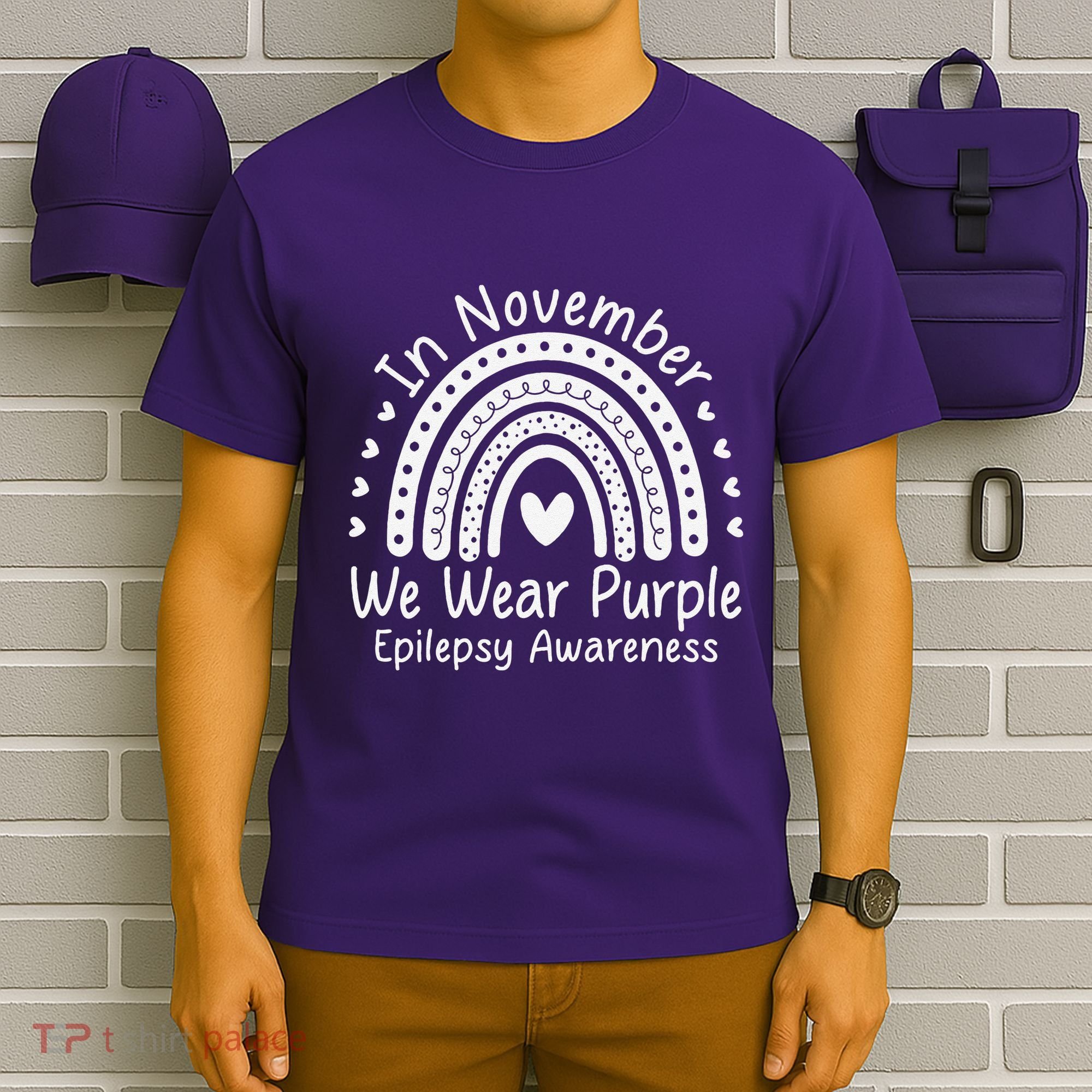 In November We Wear Purple Ribbon Warrior Epilepsy Awareness Gift T-Shirt