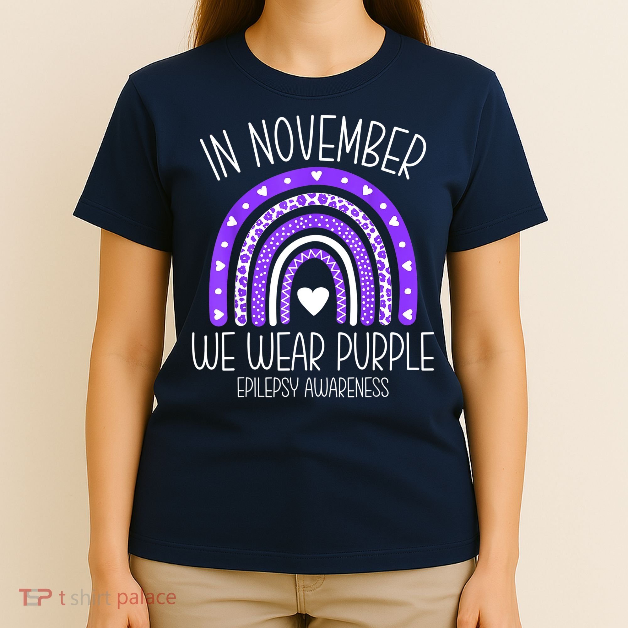 In November We Wear Purple Rainbow Epilepsy Awareness Month T-Shirt