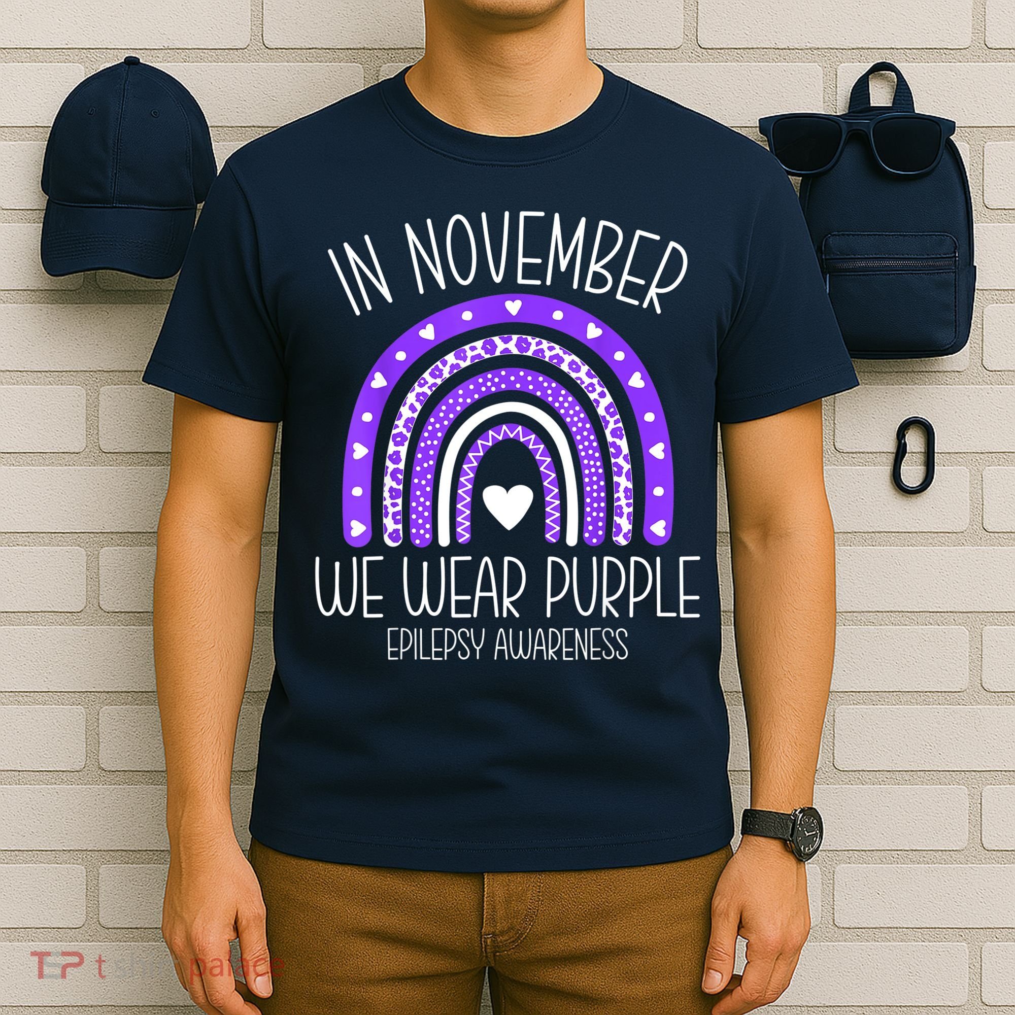 In November We Wear Purple Rainbow Epilepsy Awareness Month T-Shirt