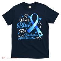 In November We Wear Blue Ribbon Diabetes Awareness Month T-Shirt thumb 0