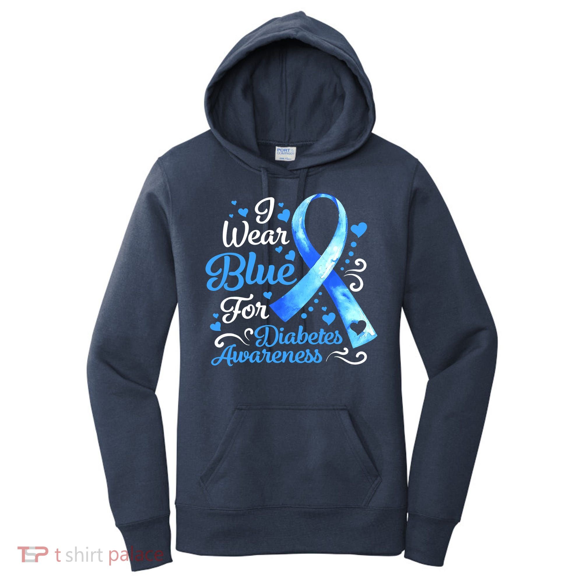 In November We Wear Blue Ribbon Diabetes Awareness Month Women's Hoodie