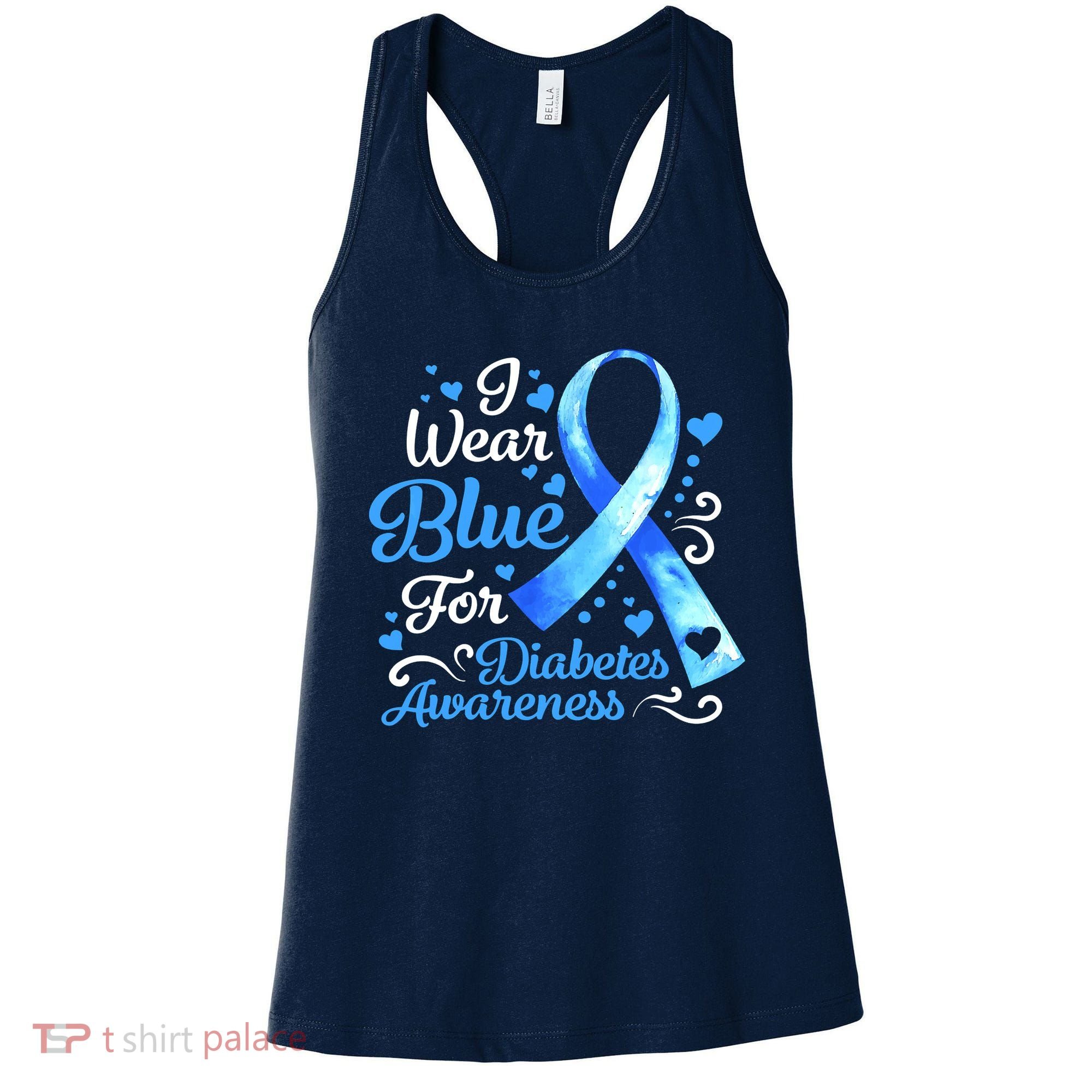 In November We Wear Blue Ribbon Diabetes Awareness Month Women's Tank Top