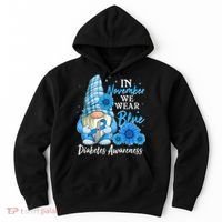 In November We Wear Blue Diabetes Awareness Blue Gnome Hoodie thumb 0