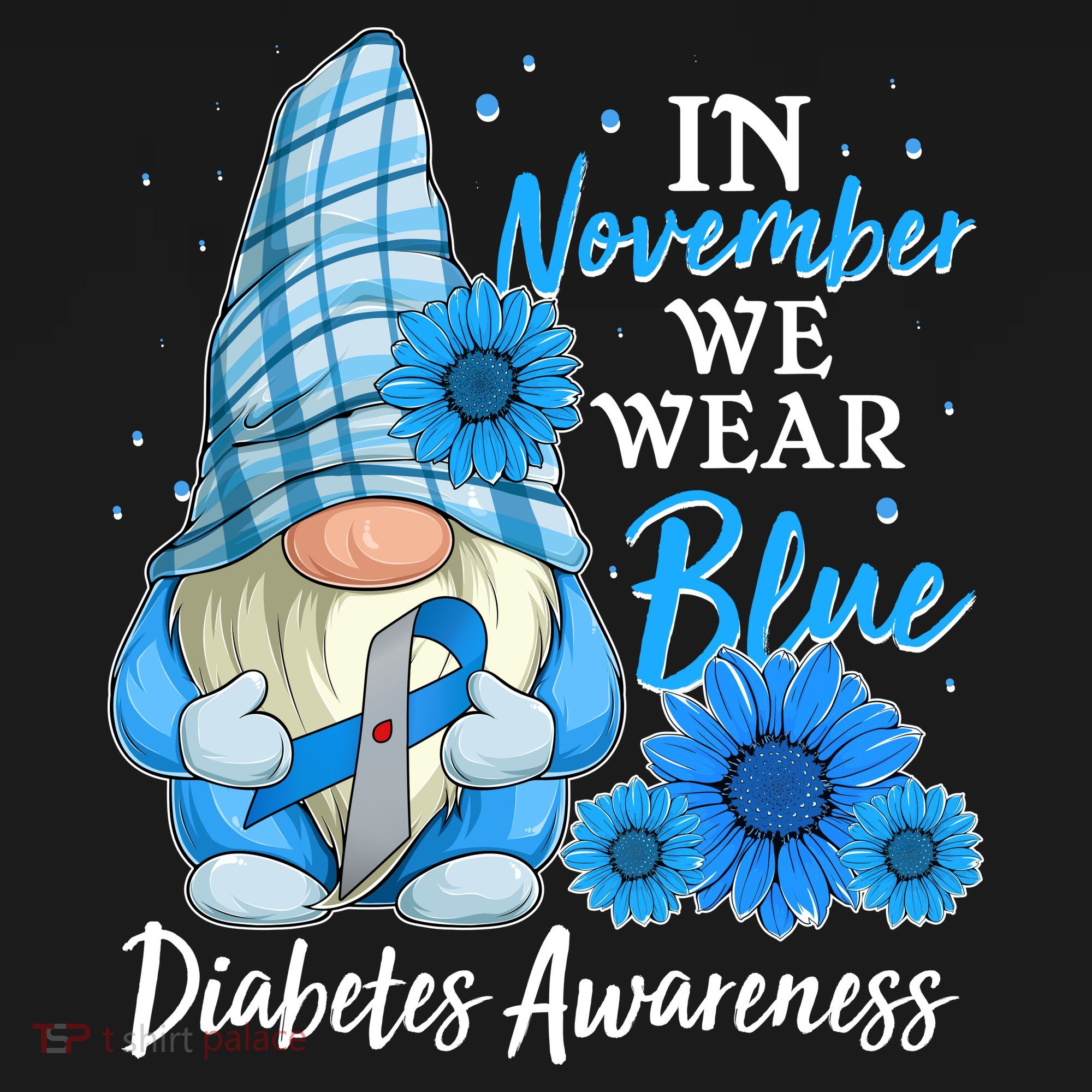 In November We Wear Blue Diabetes Awareness Blue Gnome Apron