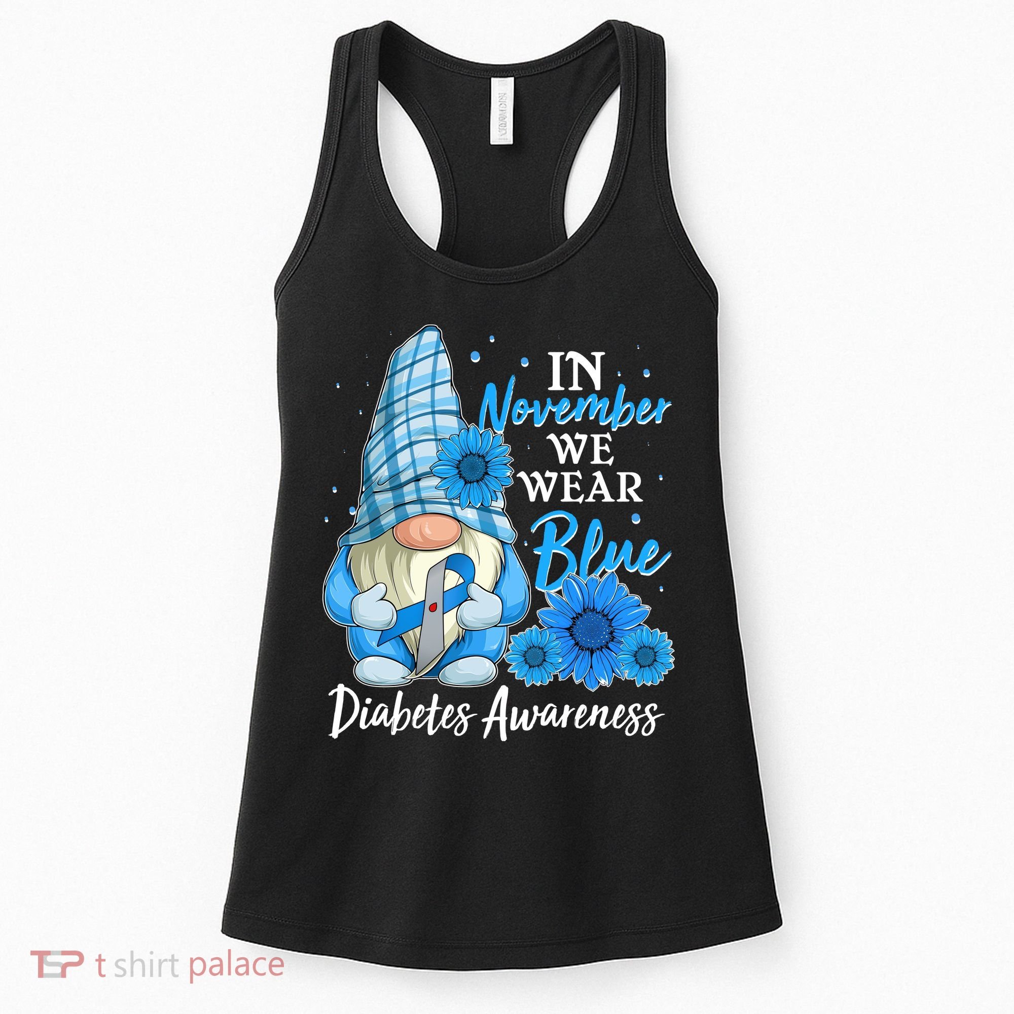 In November We Wear Blue Diabetes Awareness Blue Gnome Women's Tank Top