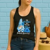 In November We Wear Blue Diabetes Awareness Blue Gnome Women's Tank Top thumb 2
