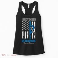 In November We Wear Blue USA Flag Diabetes Awareness Month Women's Tank Top thumb 0