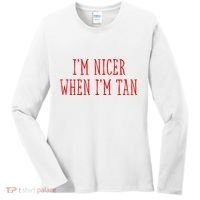 I’M Nicer When I’M Tan Women's Long Sleeve Shirt thumb 0