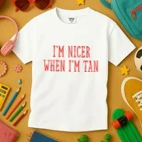 I’M Nicer When I’M Tan Kids T-Shirt thumb 3