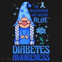 In November We Wear Blue For Diabetes Awareness Women's Hoodie thumb 2