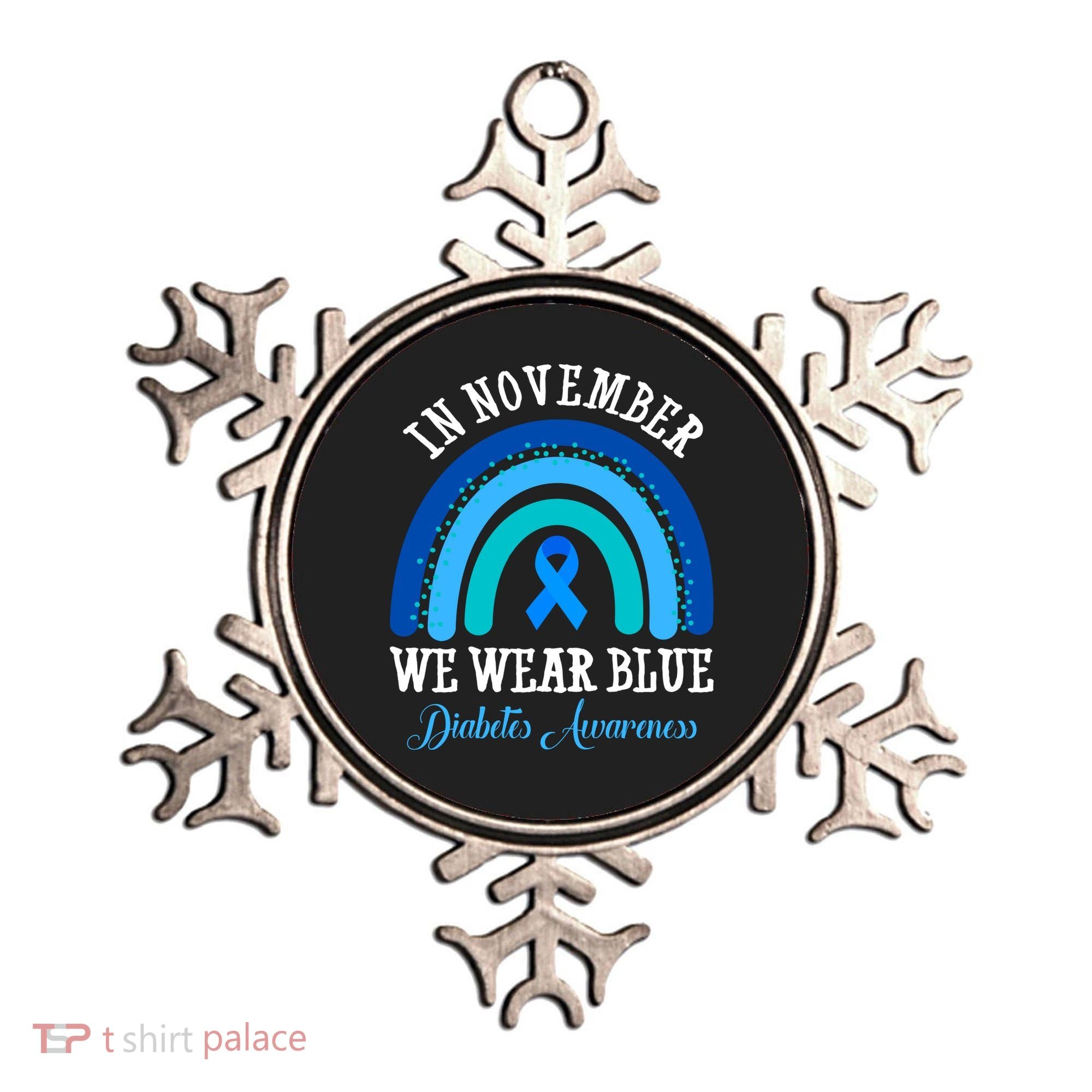 In November We Wear Blue Diabetes Awareness Rainbow Ornament