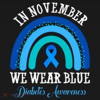 In November We Wear Blue Diabetes Awareness Rainbow Ornament thumb 1