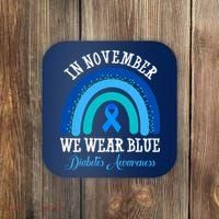 In November We Wear Blue Diabetes Awareness Rainbow Coaster thumb 0