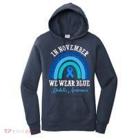 In November We Wear Blue Diabetes Awareness Rainbow Women's Hoodie thumb 0