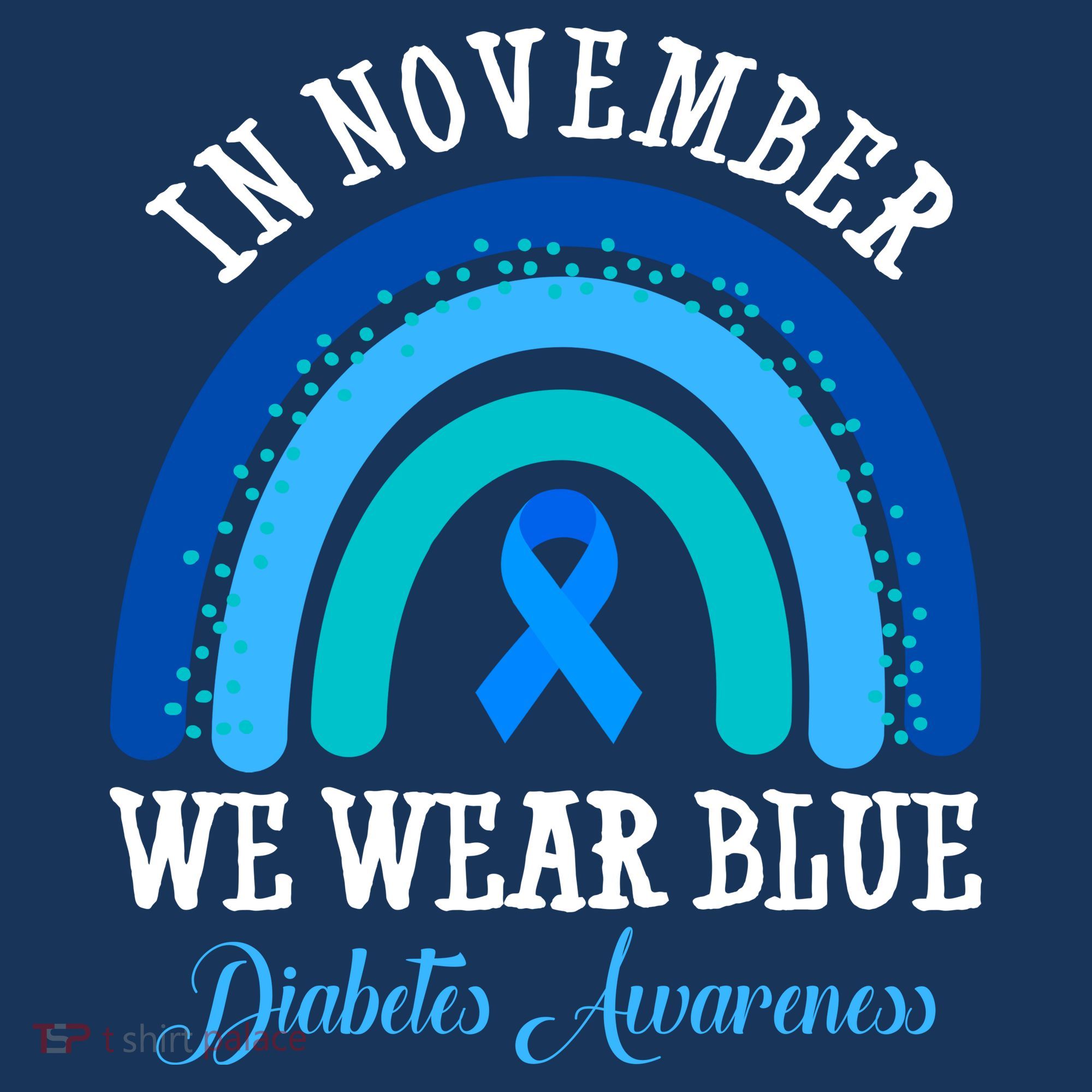In November We Wear Blue Diabetes Awareness Rainbow Mousepad