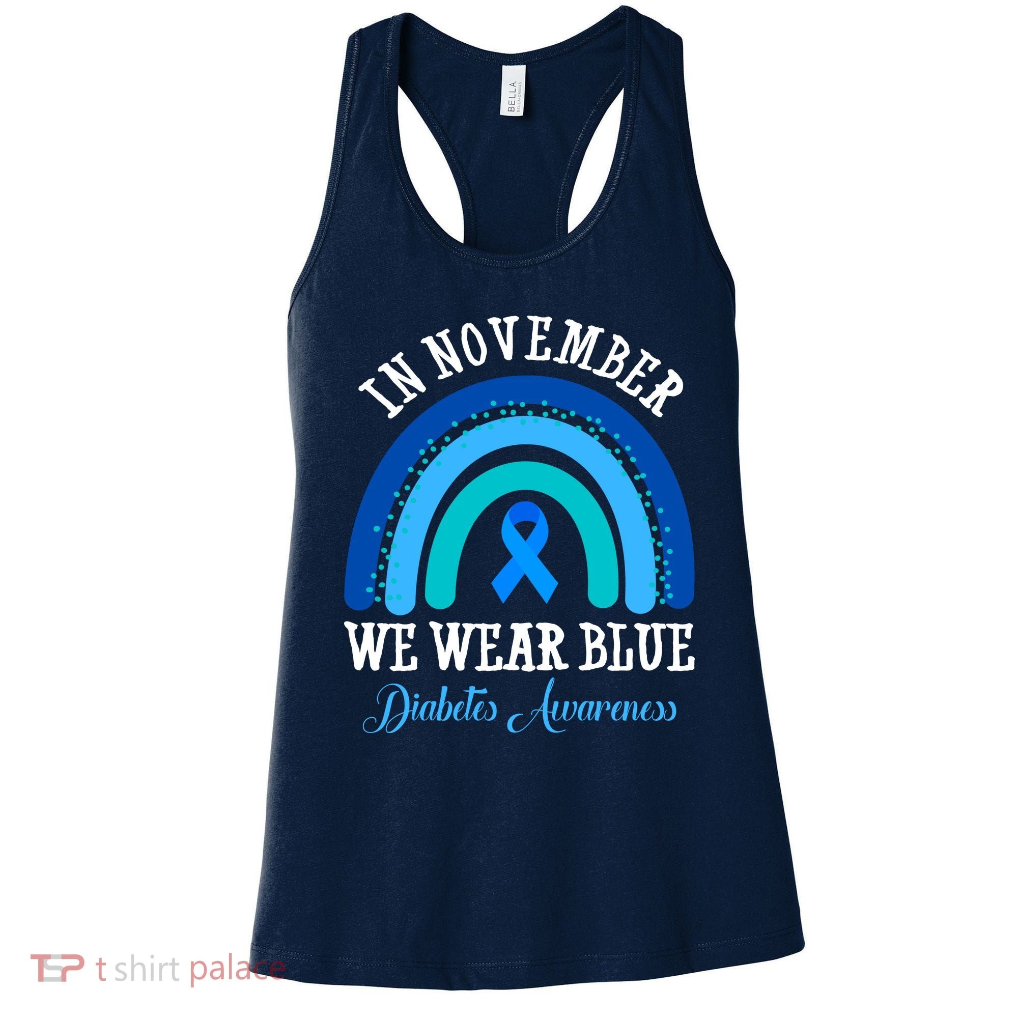 In November We Wear Blue Diabetes Awareness Rainbow Women's Tank Top