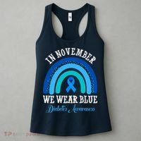 In November We Wear Blue Diabetes Awareness Rainbow Women's Tank Top thumb 3