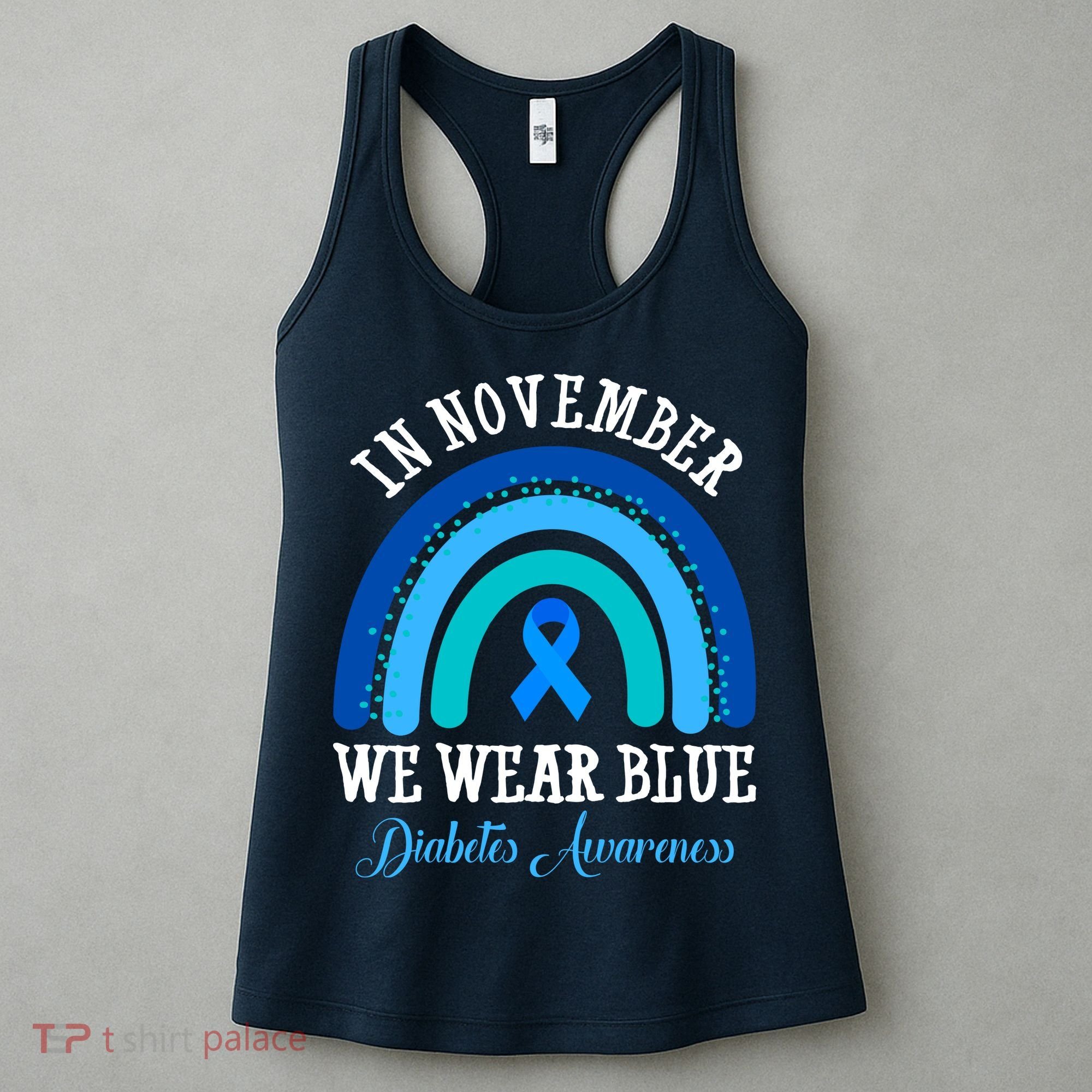 In November We Wear Blue Diabetes Awareness Rainbow Women's Tank Top