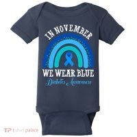 In November We Wear Blue Diabetes Awareness Rainbow Baby Bodysuit thumb 0