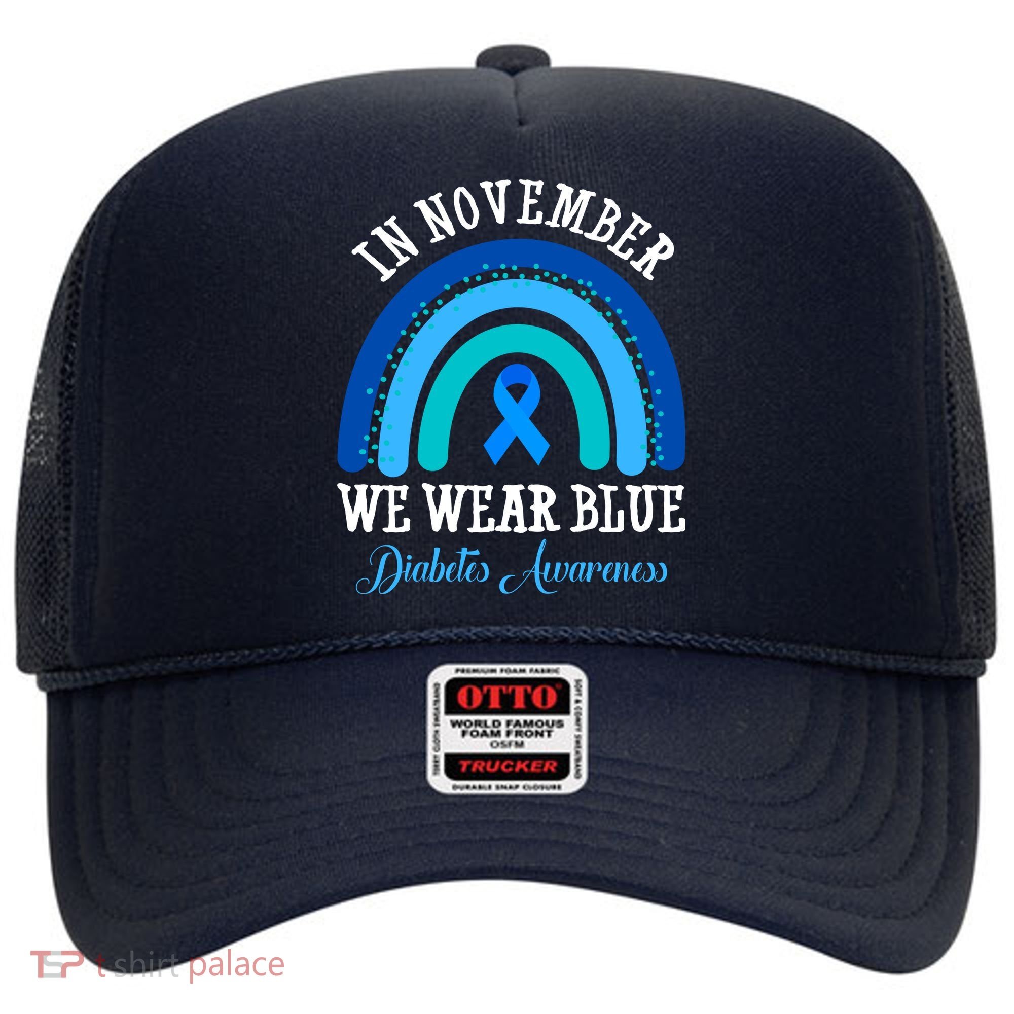In November We Wear Blue Diabetes Awareness Rainbow Hat