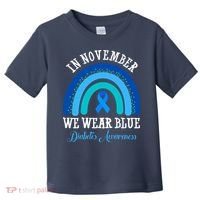 In November We Wear Blue Diabetes Awareness Rainbow Toddler T-Shirt thumb 0