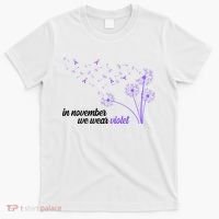 In November We Wear Violet Alzheimer Awareness T-Shirt thumb 0