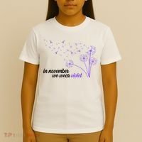 In November We Wear Violet Alzheimer Awareness T-Shirt thumb 4