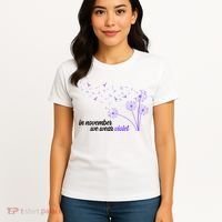 In November We Wear Violet Alzheimer Awareness Women's T-Shirt thumb 4