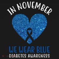 In November We Wear Blue Diabetes Awareness Heart Ribbon Women's Tank Top thumb 5