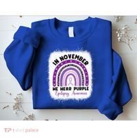 In November We Wear Purple Epilepsy Awareness Month Rainbow Sweatshirt thumb 2