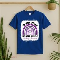 In November We Wear Purple Epilepsy Awareness Month Rainbow T-Shirt thumb 2