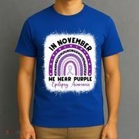 In November We Wear Purple Epilepsy Awareness Month Rainbow T-Shirt thumb 3